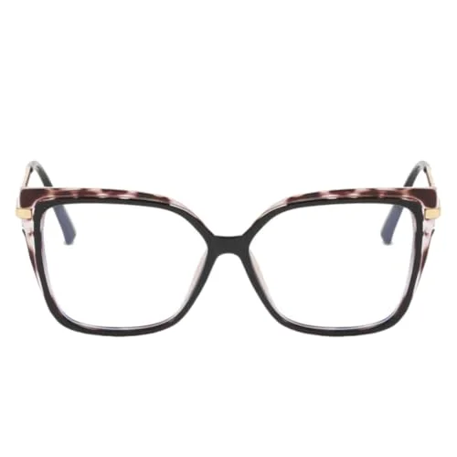 Shiratori Blue Light Blocking Glasses Rectangle Chic Preppy Look MultiColor Frame for Women,Clear Glasses, Nerdy Glasses，Anti Eyestrain & UV Protection Computer Eyeglasses Tortoiseshell 2