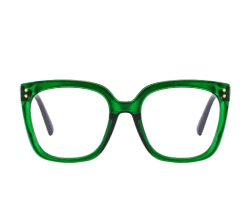 Shiratori Blue Light Blocking Glasses Rectangle Chic Preppy Look MultiColor Frame for Women Men Green 2
