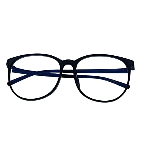 Shiratori New retro Blue Light Blocking Glasses Round Nerd Eyeglasses Frame Anti Blue Ray Computer Game Glasses (Bright black) 4
